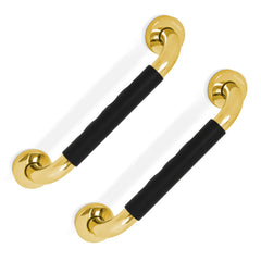 Plantex 304 Stainless Steel Grab Bar for Toilet with Grip/13 inch Anti-Slip Handle for Bathroom Support - Pack of 2 (Gold & Black)-1