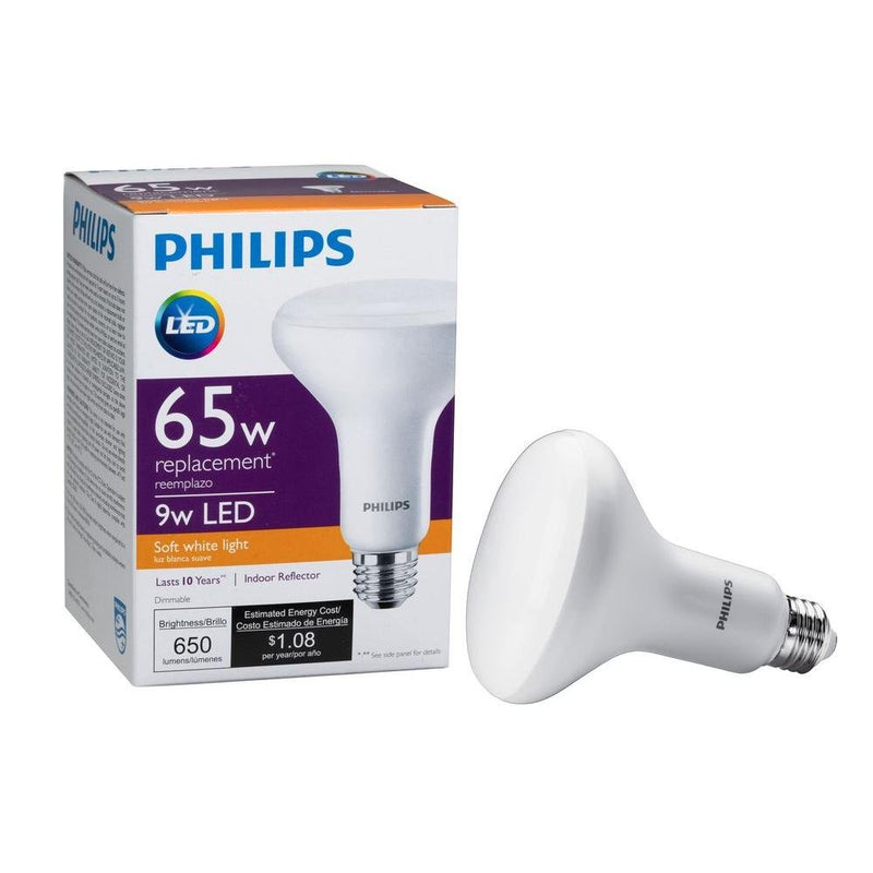 Philips LED Floodlight Pack of 8, 65W Equivalent, Soft White (2700K) BR30 Dimmable, Medium Screw