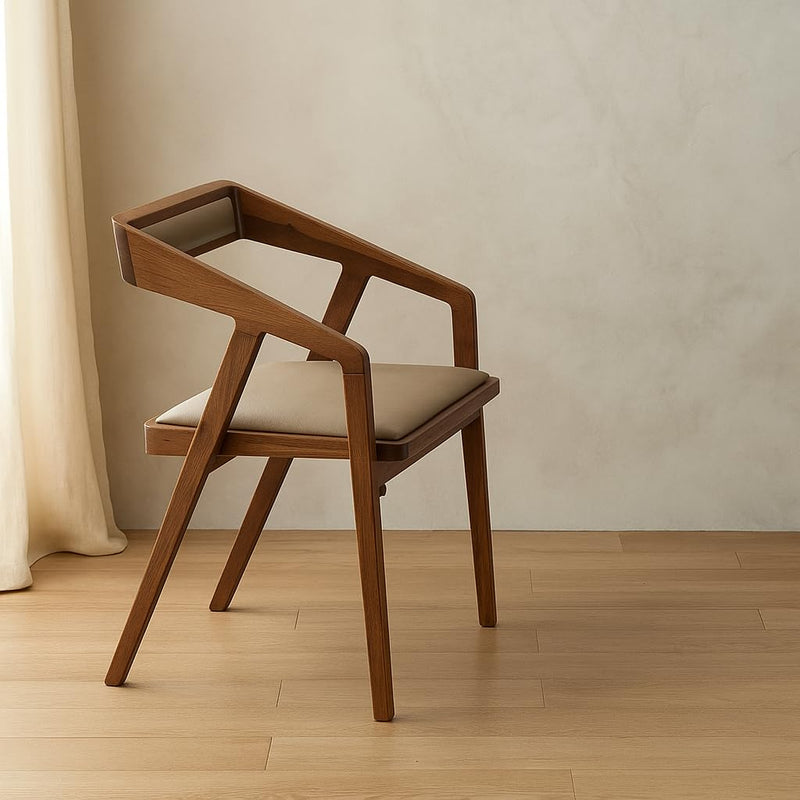 Solid Sheesham Arm Chair Modern Furniture Off Games Wooden High Chair Pu Leather Cushion for Kitchen | Living R