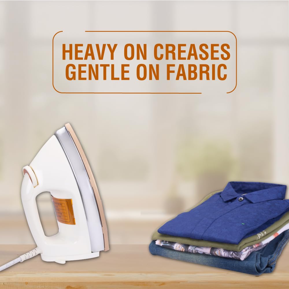 Usha EI 3710 Heavy Weight 1000-Watt Dry Iron, 1.75 Kg(White)