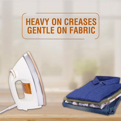 Usha EI 3710 Heavy Weight 1000-Watt Dry Iron, 1.75 Kg(White)