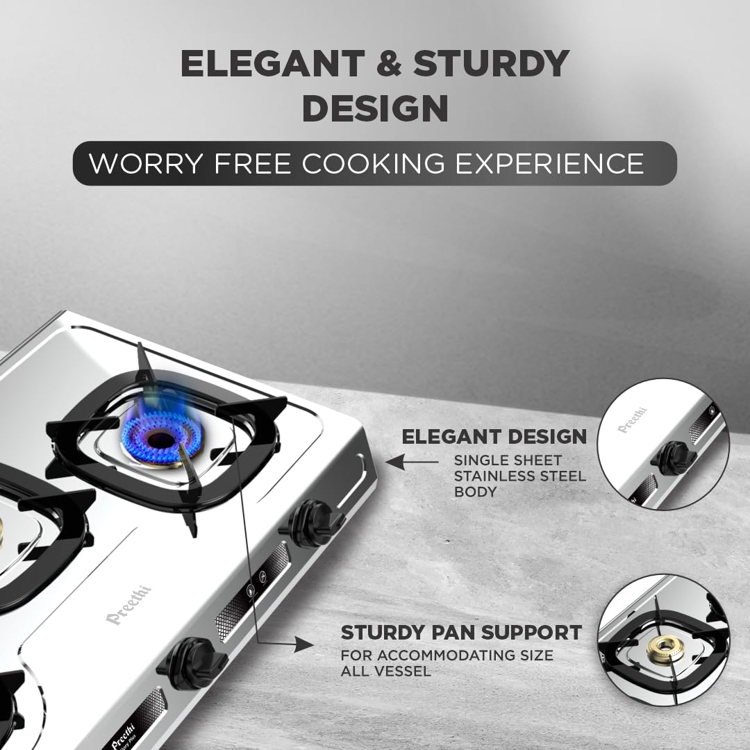 Preethi Glory Plus 3 Burner Gas stove