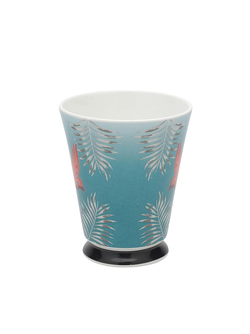 Clay Craft Bute Series Printed Design Ceramic Mug (Blue, Medium, 330ml, CC MM1 BUTE BU408)