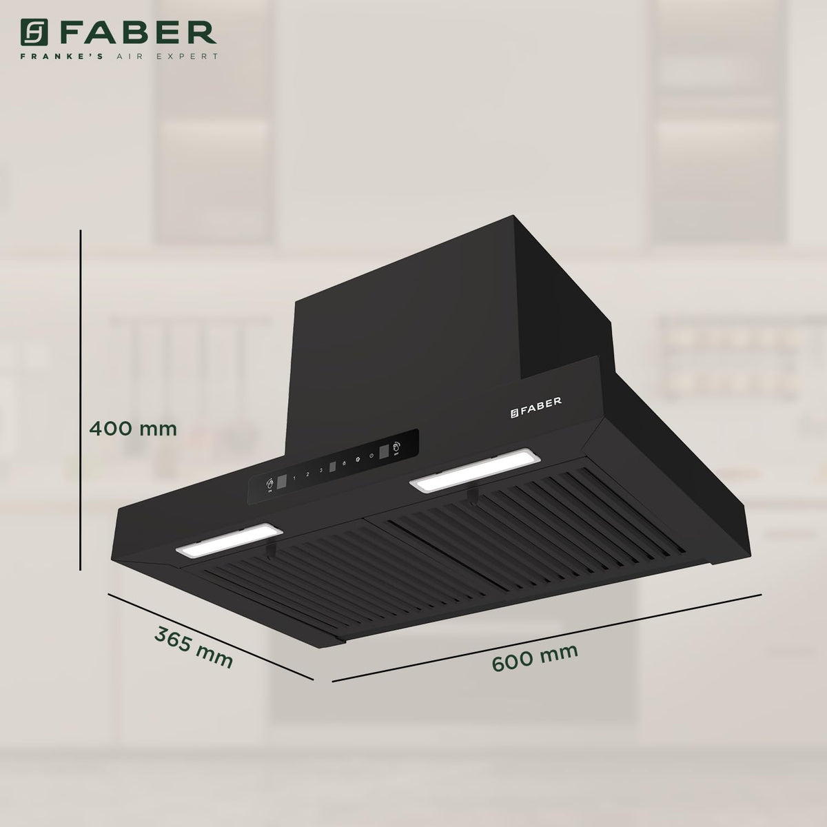 Faber 60 cm 1000 m³/hr T-Shape Kitchen Chimney | Baffle Filter | Touch Control || 12 Years warranty on Motor|| Motor- 25