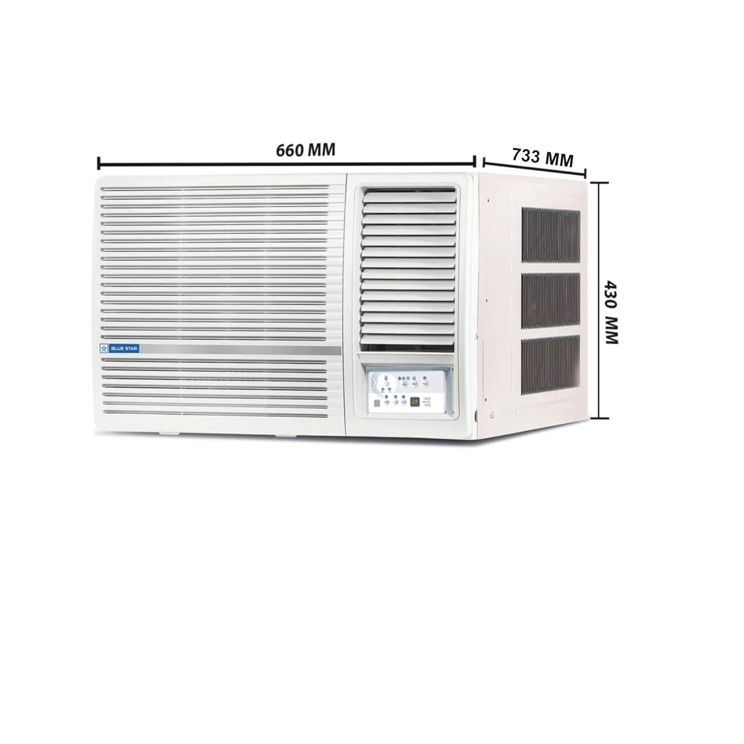 Blue Star 2 Ton 3 Star Fixed Speed Window AC (Copper, Turbo Cool, Humidity Control, Fan Modes-Auto/High/Medium/Low, Hydrophilic Blue Fins, Dust Filters, Self-Diagnosis, WFA324LN, White)