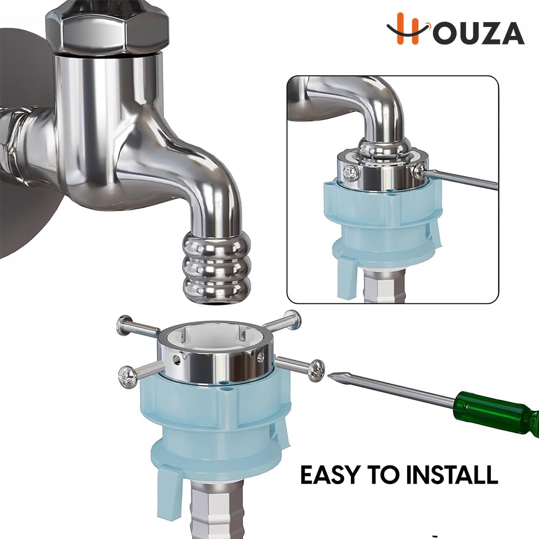 HOUZA 3 Meter Fully Automatic Washing Machine Inlet Pipe with Universal Tap Connector | Hot & Cold Water Washing Machine Pipe Inlet | Leak-Proof, Burst-Proof & Anti-Kink Design