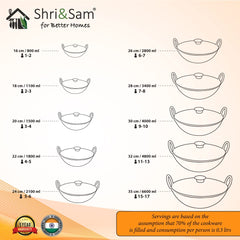 Stainless Steel Triply Deep Hammered Kadhai with SS Lid Pro