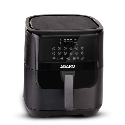 AGARO Elegant Air Fryer, 6.5L, 12 Preset Cooking Modes, 360 Degrees Air Circulation With Variable Temperature Settings, Frying, Grilling, Toasting, Roasting, 1800W, Black.