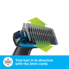 Philips Male Body Groomer Shaver (BG1025/15) & Dryer (HP8100/46) Combo, Black
