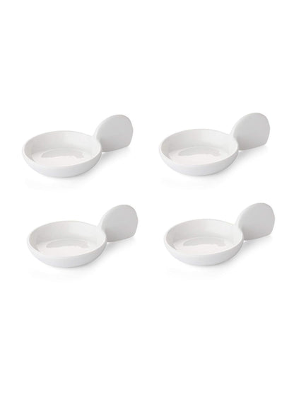 Clay Craft Basics Small White Round Dipping Bowls,Mini Side Seasoning Dish,Condiment Dishes Pack of 4 (50ml) Perfect for Modern Kitchen