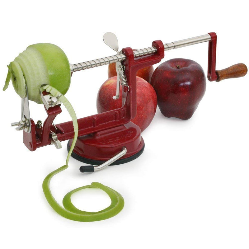 ZVONKO Apple Peeler Corer Slicer Potatoes Peel Slinky Machine for Kitchen Tool Fruit Peeler Durable Heavy Duty Die Cast Magnesium Alloy Apple Peeler Slicer Corer with Suction Base Tool