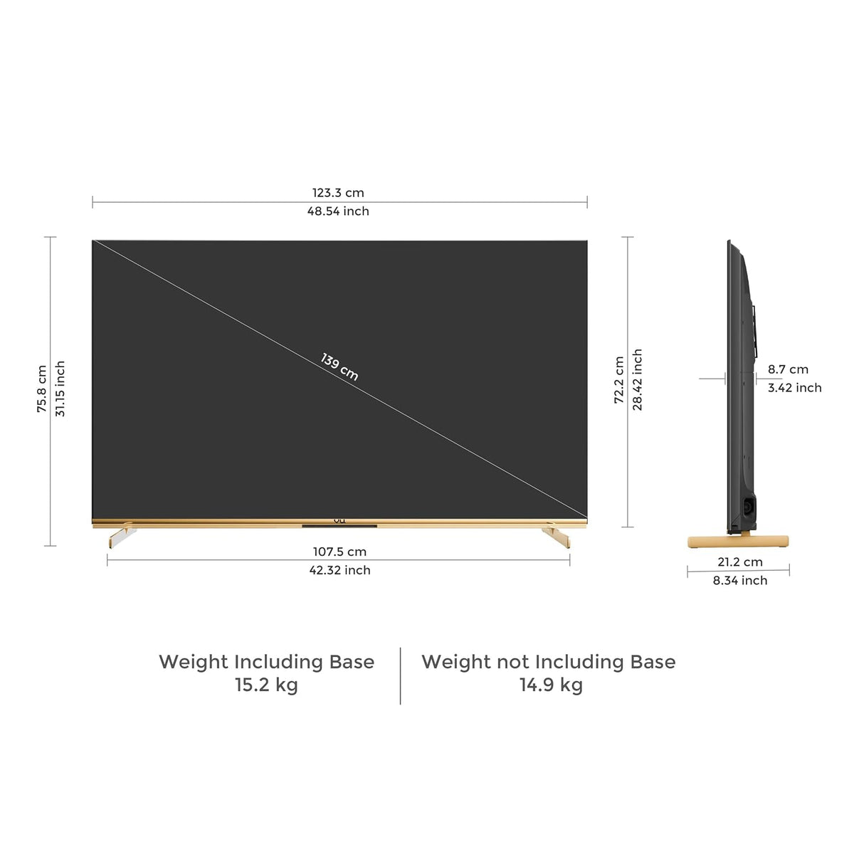 Vu 139cm (55 inches) Masterpiece Frame Series 4K QLED TV 55MASTERPIECE (Armani Gold)-6