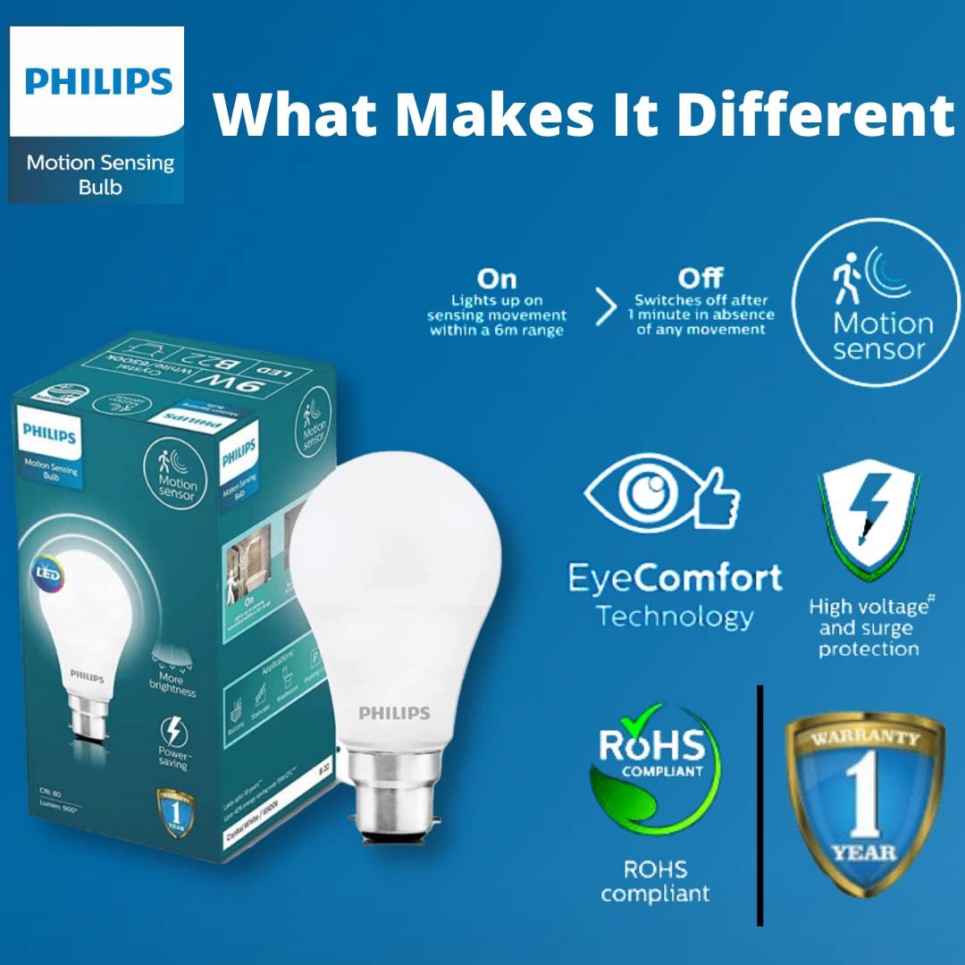 Philips 9W Motion Sensor B22 LED Bulb