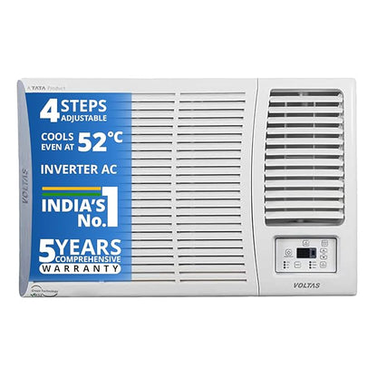 Voltas 1.5 Ton 3 Star, Turbo Mode Window AC (Copper Condenser, Anti-Rust Coating, Anti-Freeze Thermostat, WAC 183 Vectra pearl Window Fixed sp, White)