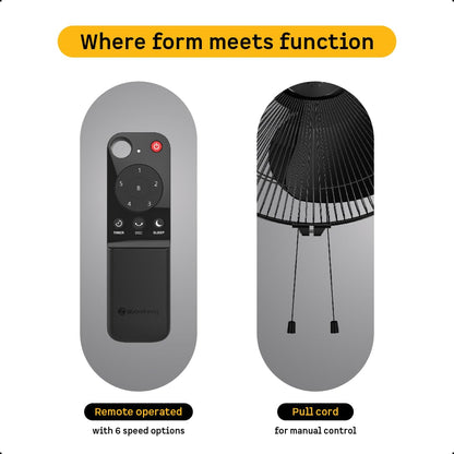 atomberg Renesa 400mm Wall Mount Fan | 5-star rated | Ideal for Home & Office | Silent BLDC Fan | 6 Speeds | 35W | Remote with Oscillation, Timer, Sleep | 2 Years Warranty (Midnight Black)