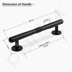 Plantex 8 Inch Pull-Push Door Handle/Stainless Steel Main Door Handle/3 Years Warranty Pack of 2 (S-142, Black)-2