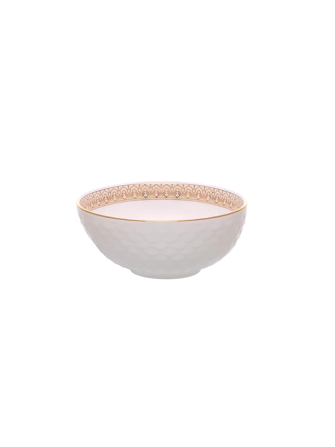 Clay Craft Fine Ceramic Premium Ripple Floral Dinner Set of 40 Pieces, 22K Gold Jaisalmer, for Family of 6, Dinner Set Ceramic, Dining Set for Dinner, Plates and Bowls Set, Crockery Set for Gift