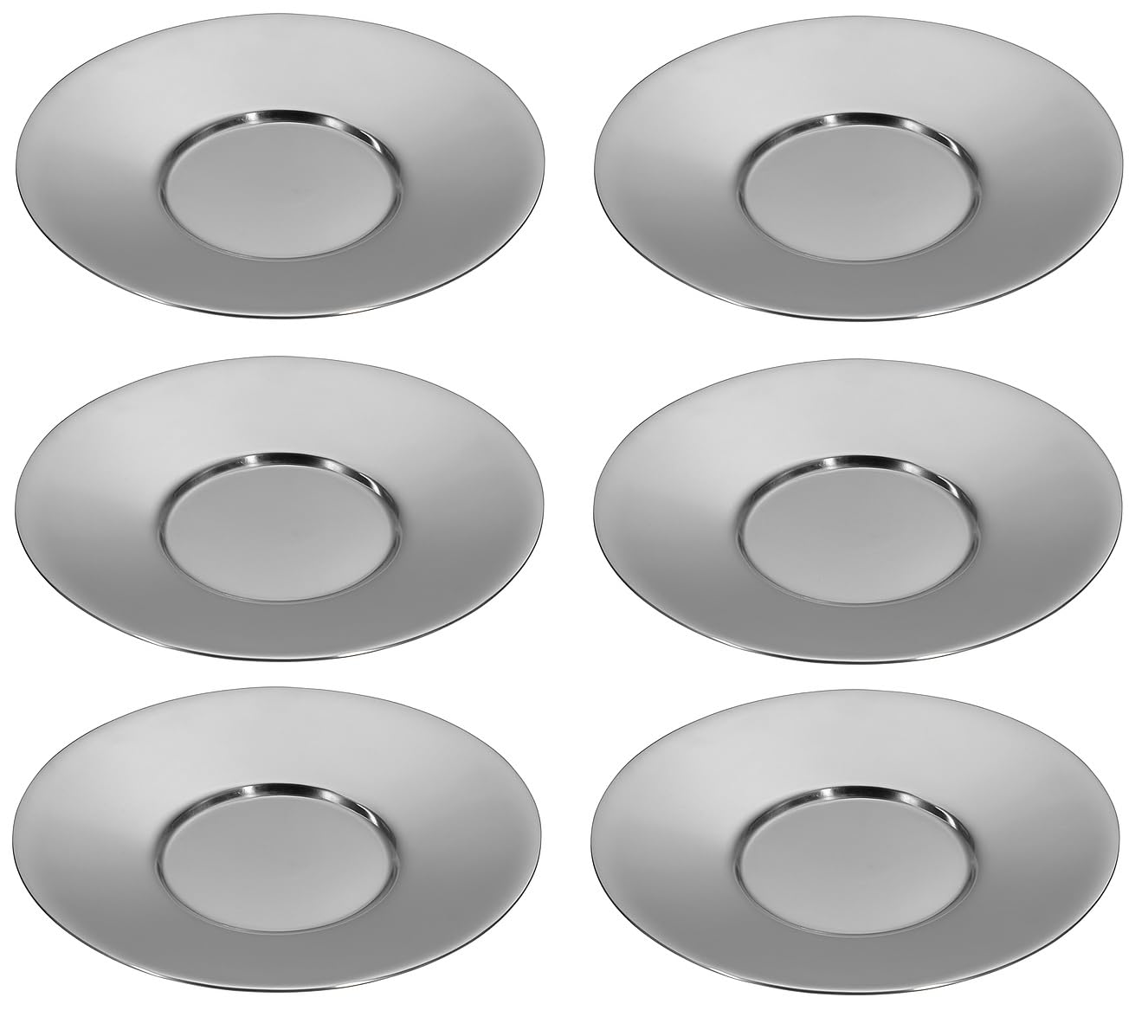 Dynore Stainless Steel 6 Pcs Saucers for Serving Tea/Coffee