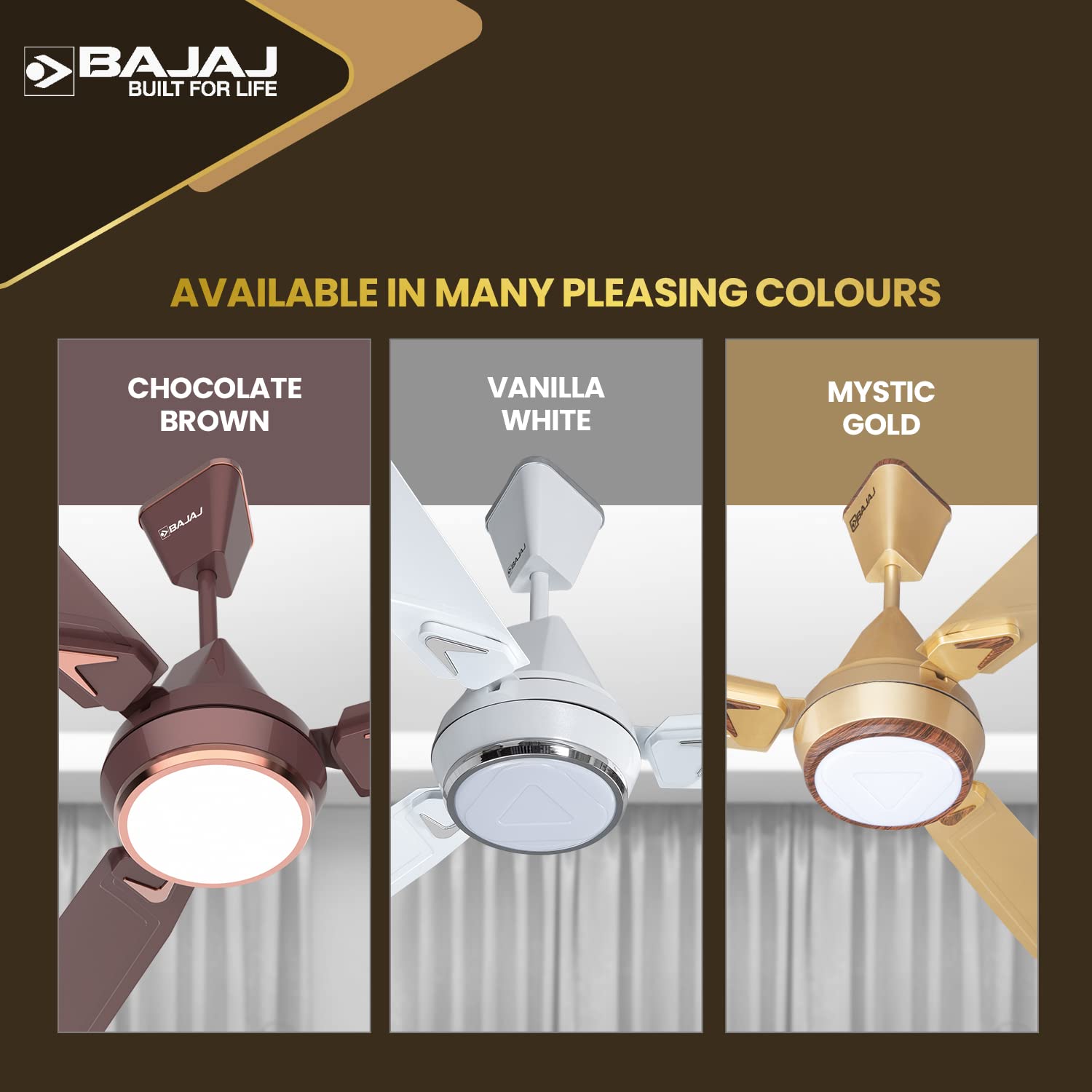 Bajaj Ventus EE 1200MM 1 Star Rated Ceiling Fans For Home | BEE Star Rated Energy Efficient Ceiling Fan | High Air Delivery | 2-Yrs Warranty 【Vanilla White】