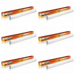 Philips Slimline Compact 2000-Lumen Metal Batten Tube Light for Kitchen & Small Rooms (20W, 2ft, Pack of 6