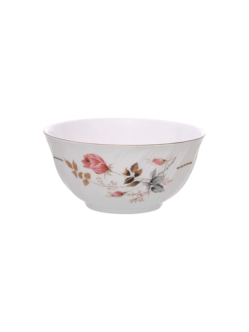 Clay Craft Fine Ceramic Floral Gold Line Design Dinner Set 40 Pieces, (MW-182), for Family of 6, Dinner Set Ceramic, Crockery Set, Dining Set for Dinner, Plates and Bowls Set, Crockery Set for Gift