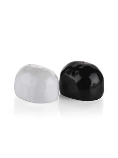 Clay Craft Basics Cruet Set/Salt and Pepper Shaker, Stone Look, White and Black, 2 Pcs