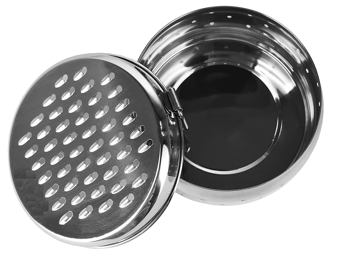 Dynore Stainless Steel Spill Free Vegetable Grater For Cheese, Carrots, Potato, Cucumber Grater With Container Box Storage/Khamni Dabba Medium