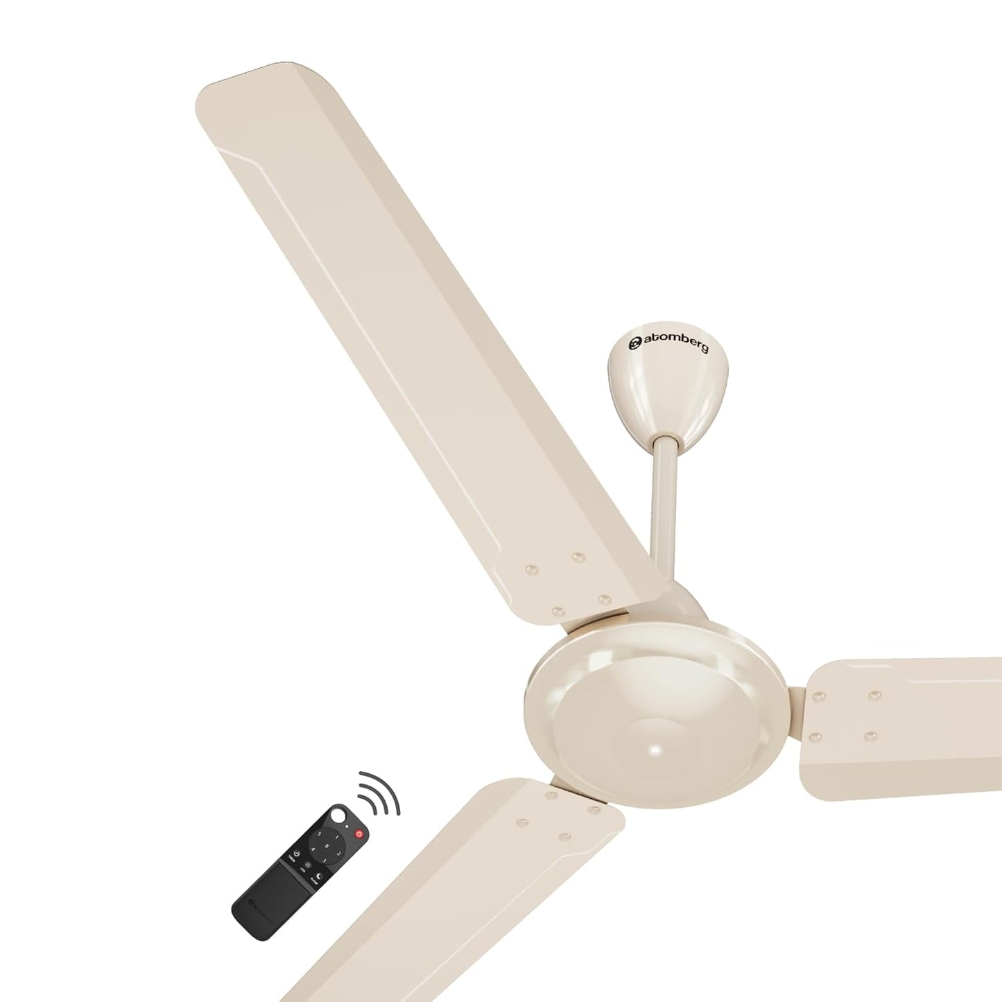 atomberg Ameza 1200mm Timeless BLDC Ceiling Fan with Remote|BEE 5 star|High Air Delivery|LED Speed Indicator|Low Noise|Timeless Design with Power Saving|2 Year Warranty|seasand Ivory