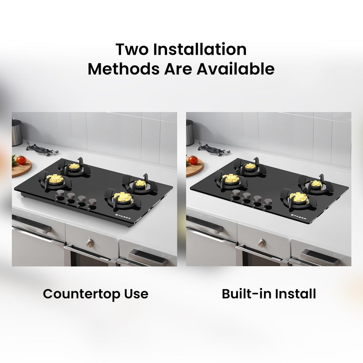 Faber 4 Burner 78Cm HOB |Auto Ignition| HOB PRIME HT784 CRS BR CI AI |Metal Knobs| Cast Iron Pan Support|HOB/Cooktop Hyb