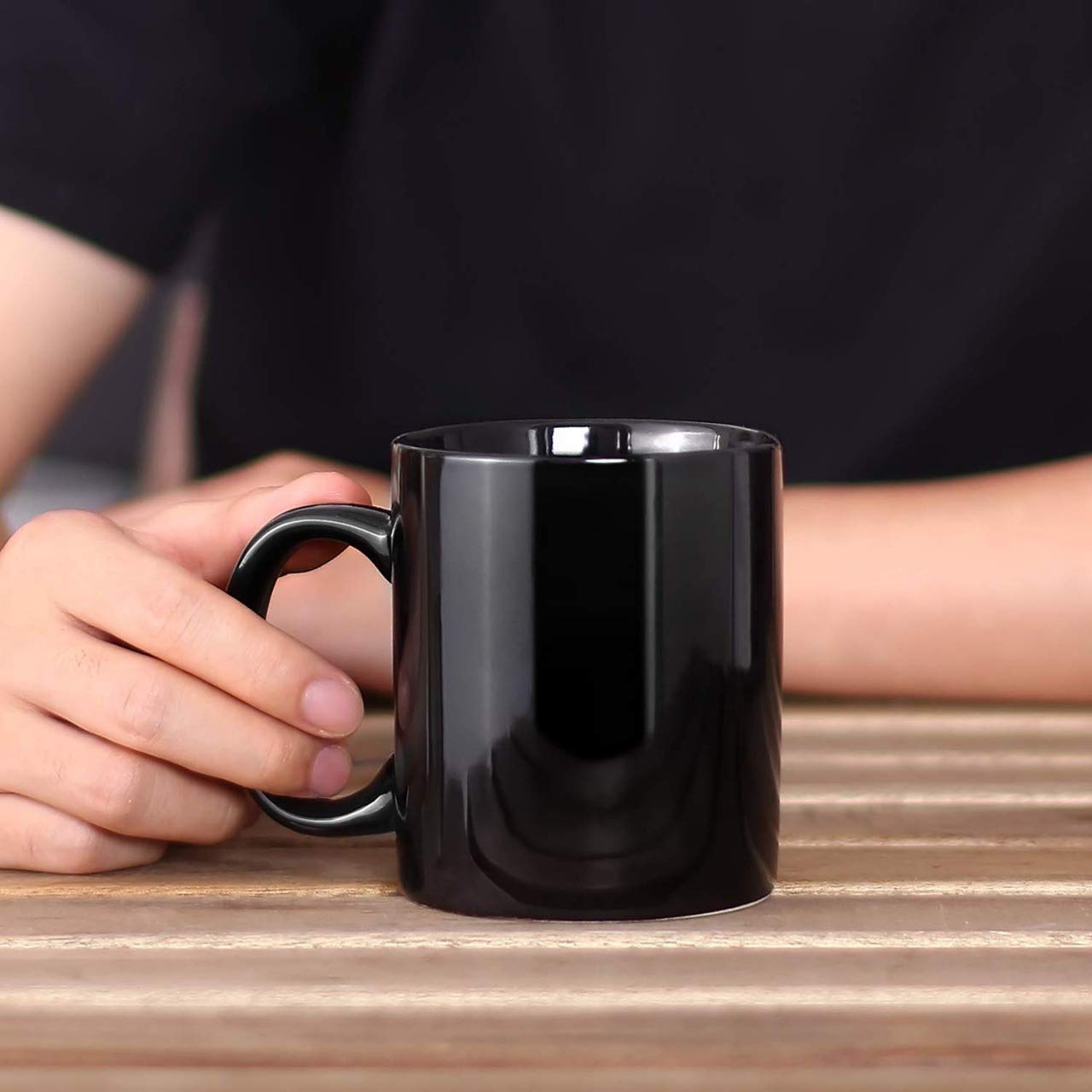 Clay Craft Fine Ceramic Director Gold Print Coffee/Tea Cup Set of 6-200 ml Each - for Office/Daily Use and for Gifting (Swiss Black)