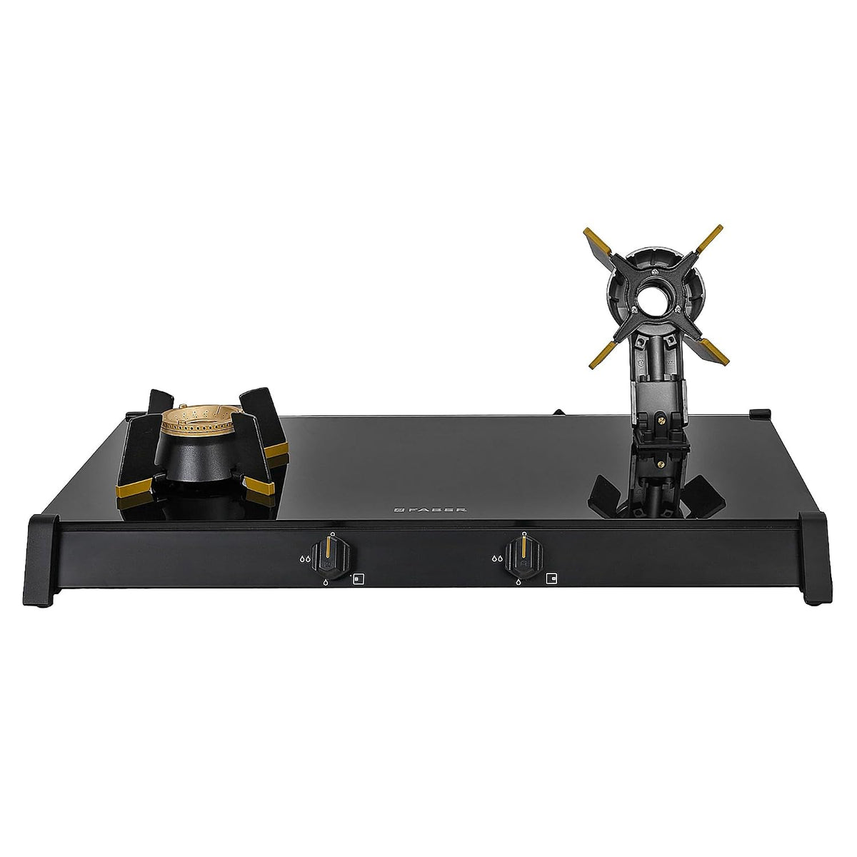 Faber Liftable Burners Freestanding Cooktop | Genius 752 Bk | 75Cm Width | Brass Burners | Manual Ignition | Abs Knobs |