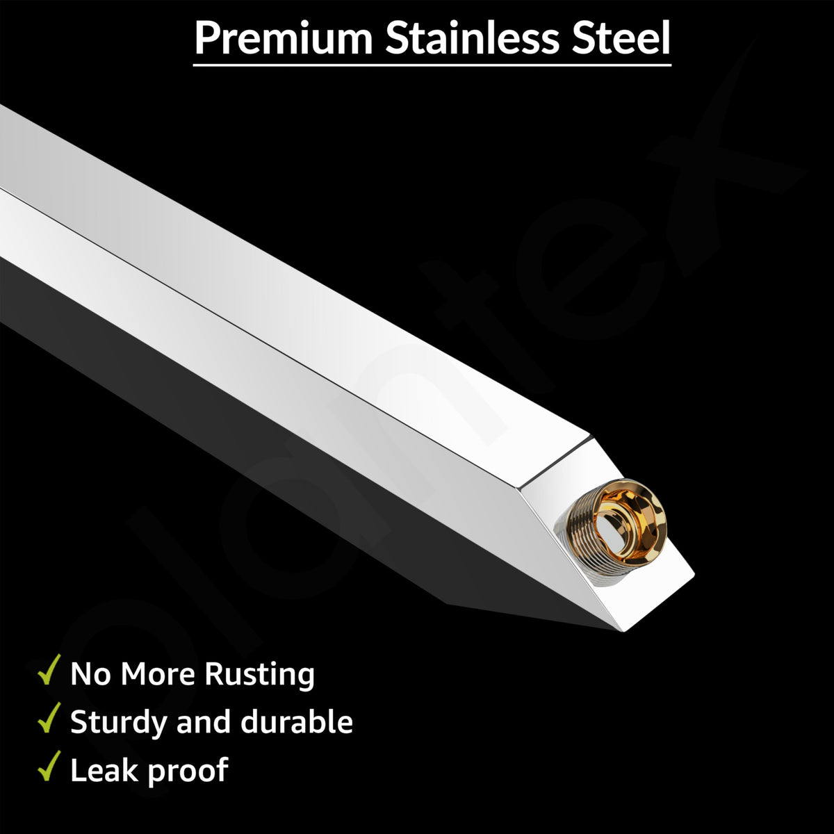 Plantex 12-Inch Shower Arm for Overhead Shower/Stainless Steel Shower Pipe/Wall Mount Bathroom Fitting with 1⁄2-Inch Thread - Pack of 1 (Chrome)-2