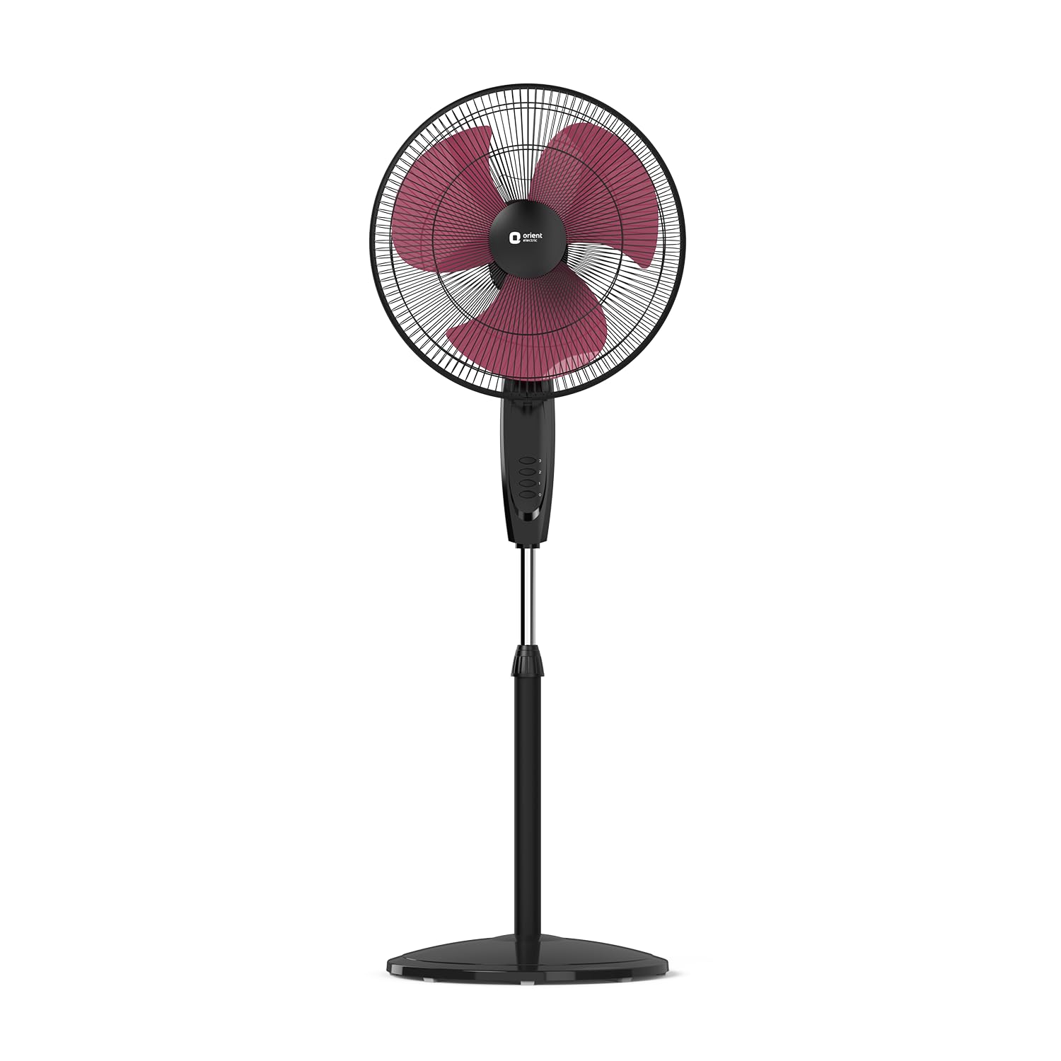 Orient Electric 450mm Tornado Pedestal Fan for home | Powerful Motor, High Air Delivery |3-Speed Control, High Speed Stand Fan | Metal Body, Telescopic Arrangement| 2 Years Warranty by Orient | Black