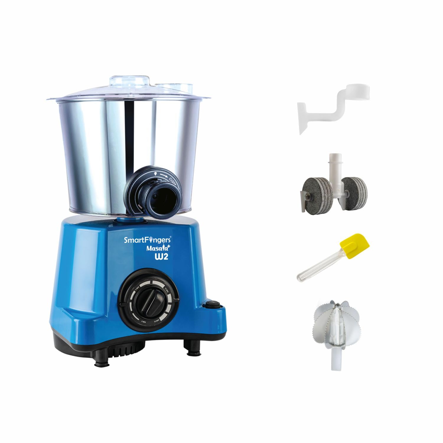SmartFingers Comfort Plus Table Top Magic Wet Grinder 230V 50hz, 2 Liter, White, 2 Stone