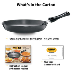 Hawkins Futura 24 cm Frying Pan, Hard Anodised Fry Pan, Black (AF24)