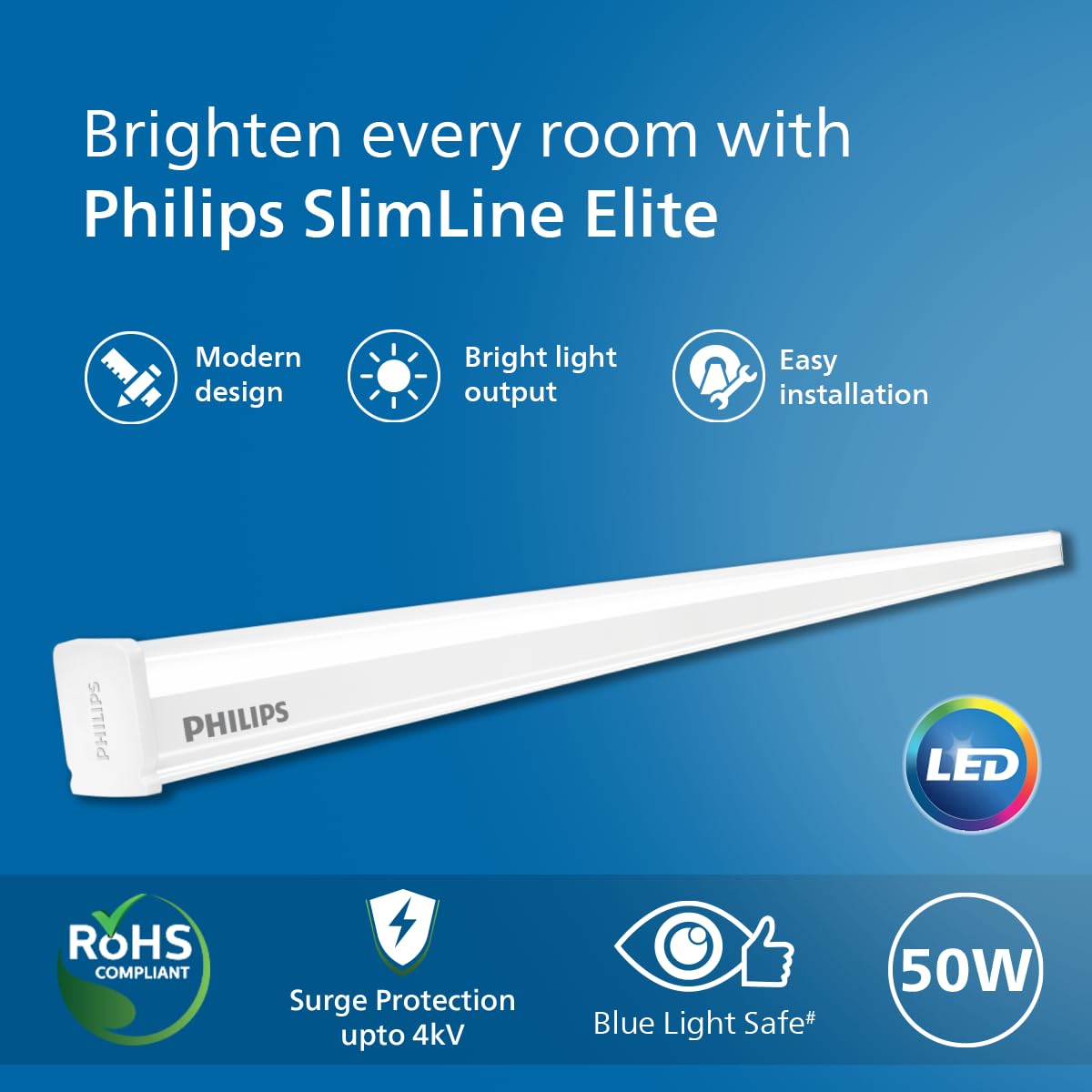 Philips SlimLine Elite 50W LED Batten Light