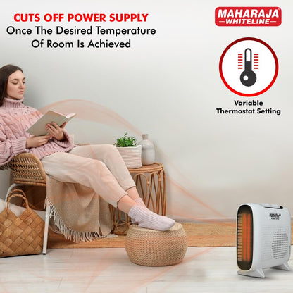 Maharaja Whiteline Flare Evo Room Heater | 2 Heating Element | 2000W - 1 Year Warranty (Grey & Black)