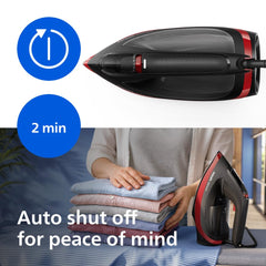 Philips DST6130/40 Steam Iron, Black and Red