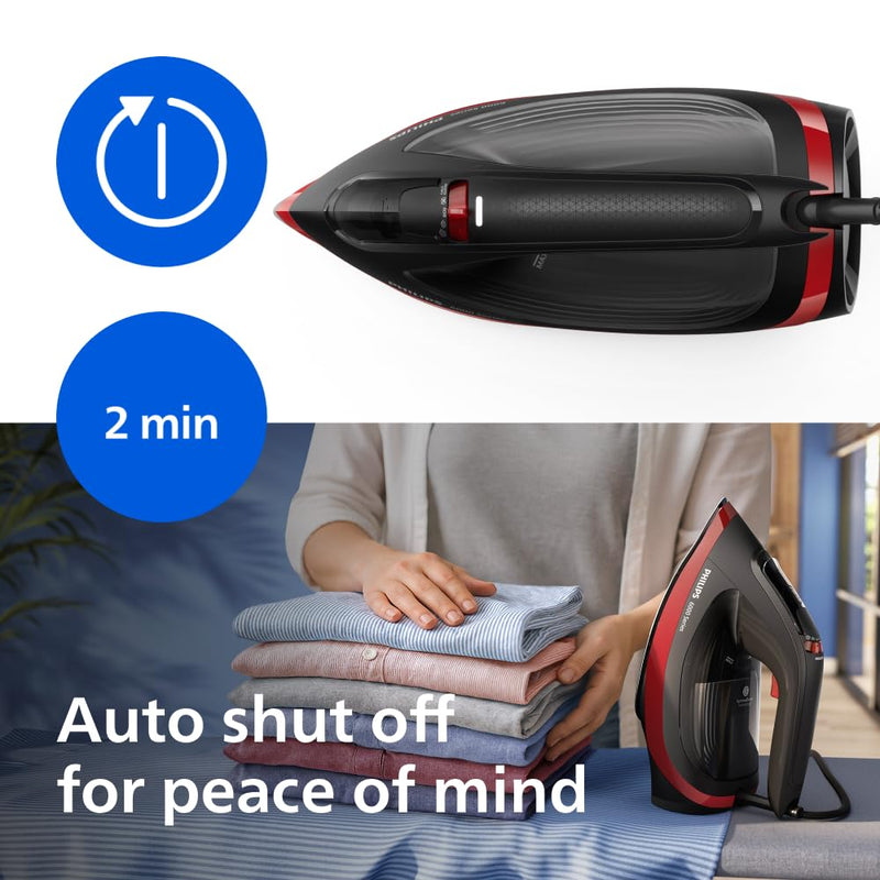 Philips DST6130/40 Steam Iron, Black and Red