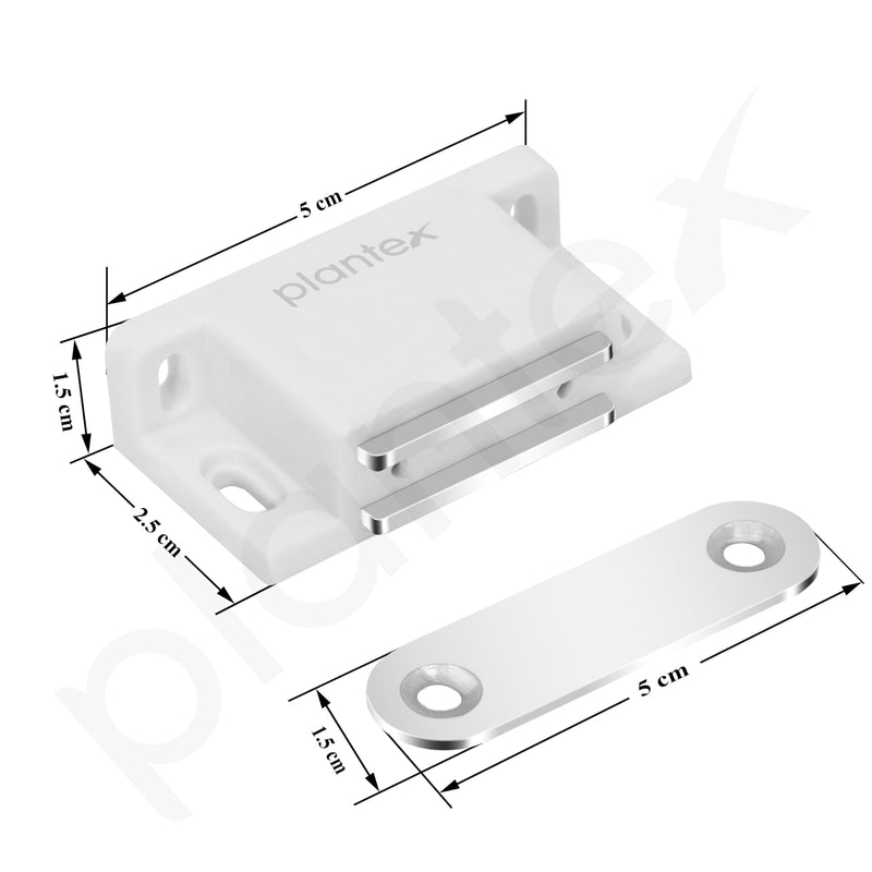 Plantex Door Catcher/Drawer Magnet for Cabinet/Cupboard/Wardrobe/Door Closer Magnet for Home/Office - Pack of 2 (White)-4