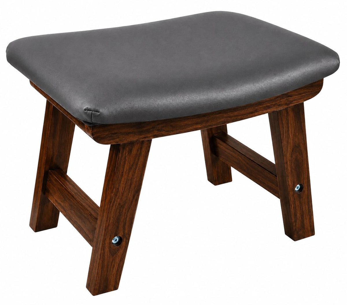Solid Sheesham Wood Ergonomic Foot Rest Stool with Soft Cushion | Wooden Foot Stool for Office Desk, Home, Read