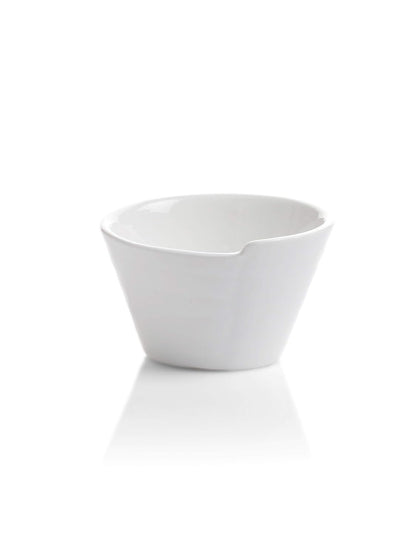 Clay Craft Basics White Ceramic Serving Bowl Set, Stackable can be Served as Dipping Bowls, chatni Bowls,Sauce Bowls, Soy Sauce and Ketchup Bowls(Set of 4)