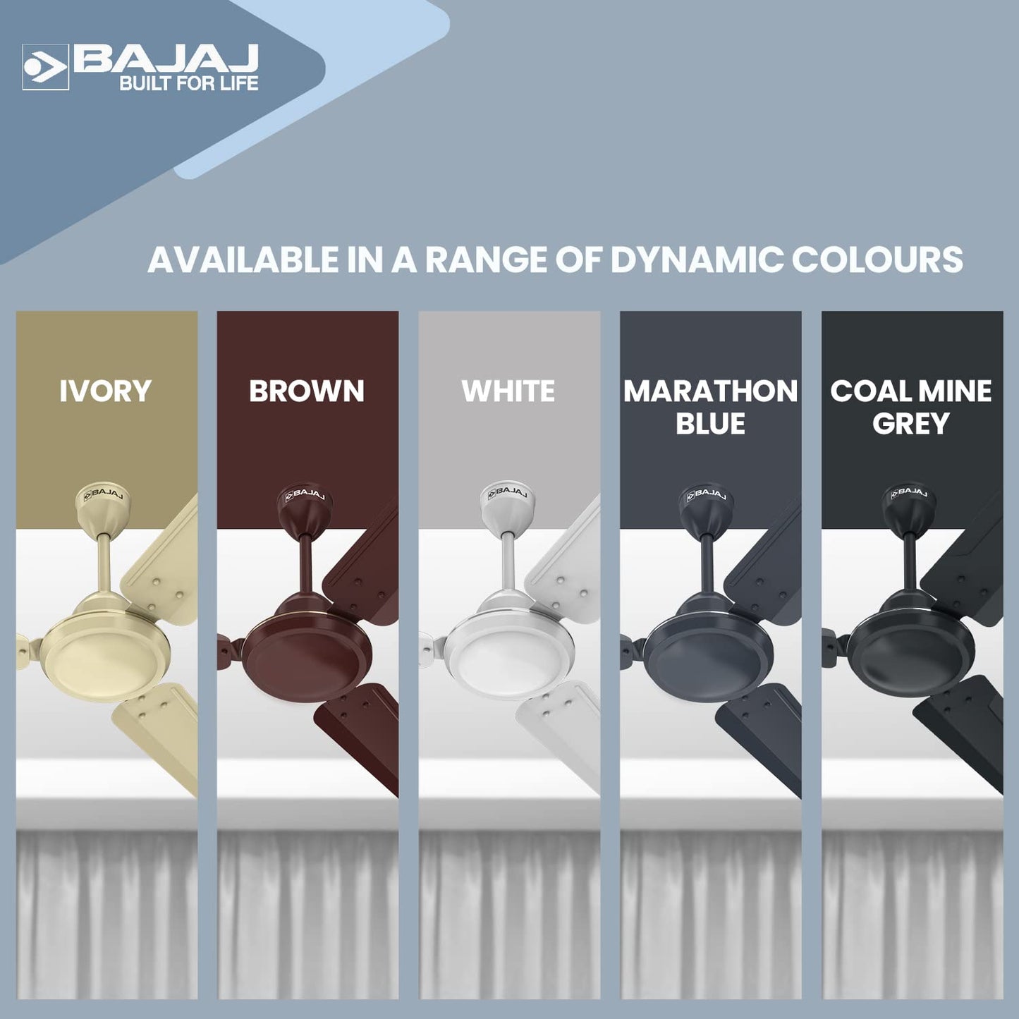 Bajaj Durato 12S1 1200MM (48") Ceiling Fans For Home | BEE Star Rated Energy Efficient Ceiling Fan | Thermatuff Technology™ | High Air Delivery & High Speed 400 RPM | 3-Yr Warranty 【Coal Mine Grey】