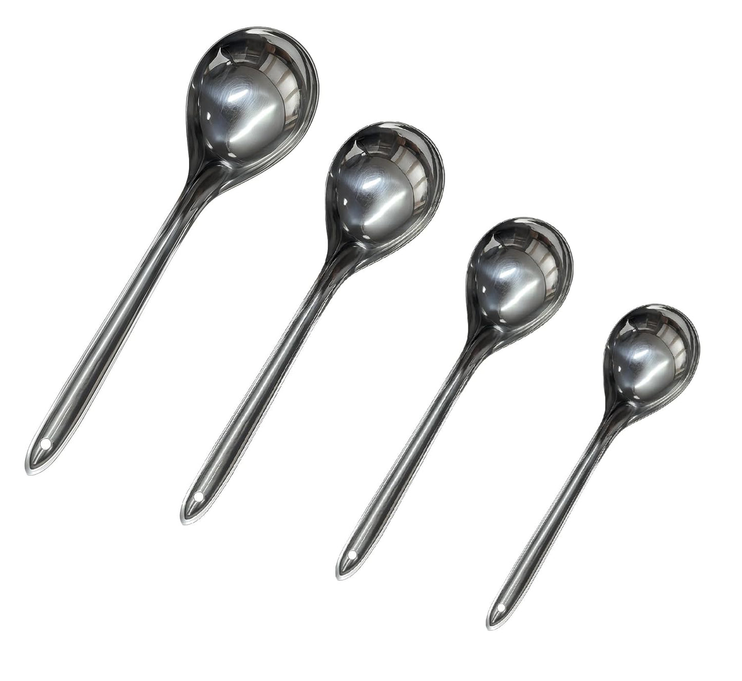 Dynore Stainless Steel Oval Serving Spoon Set for Home and Kitchen, Set of 4 Pcs