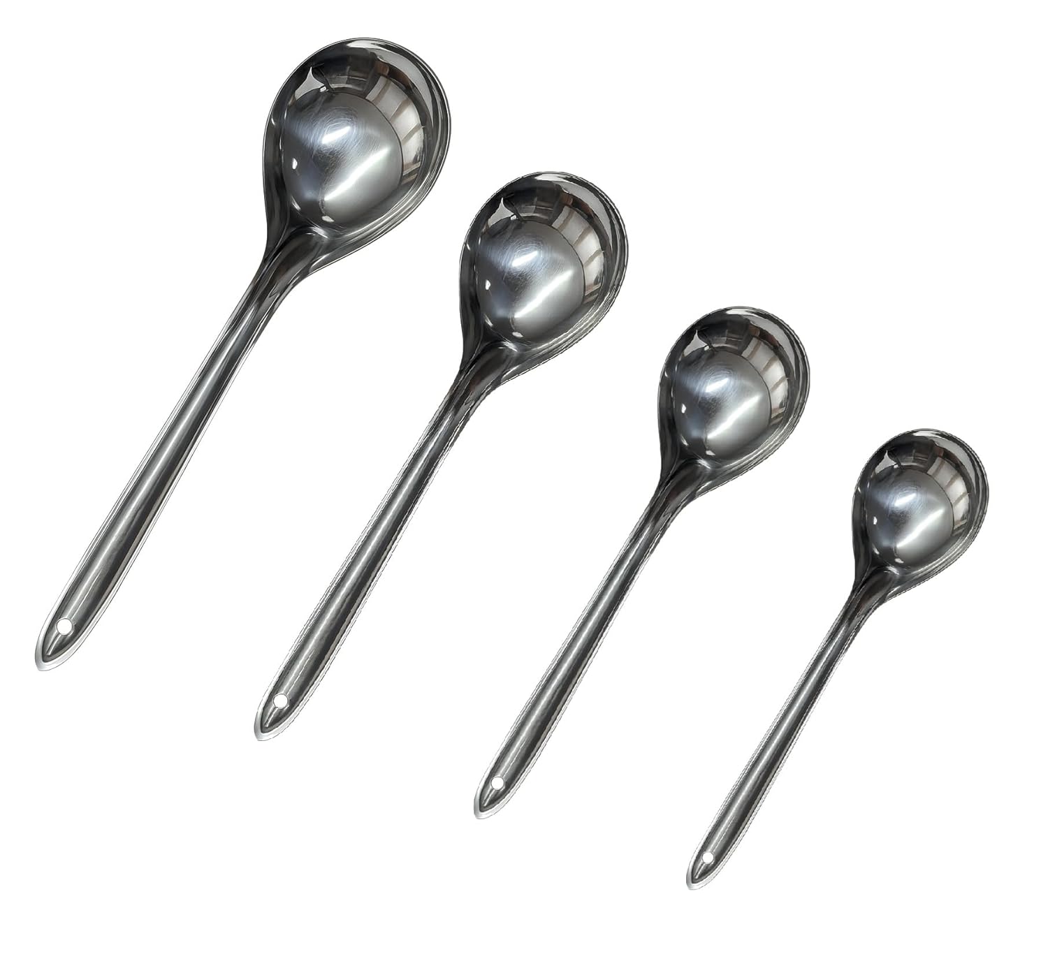 Dynore Stainless Steel Oval Serving Spoon Set for Home and Kitchen, Set of 4 Pcs