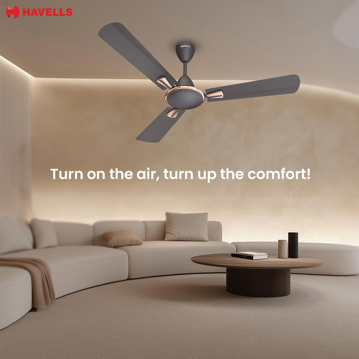 Havells Quickair 1200mm Ceiling Fan, High-Speed, Energy Efficient & Silent Operation with Modern Design, Ideal for Bedrooms-6