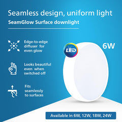 Philips 6W SeamGlow Round LED Surface Downlight