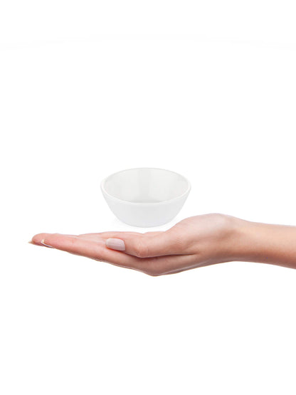 Clay Craft Basics White Ceramic Square Shaped Bowls/Katori for Chatni, sauces,dips, ketchups(Pack of 4)