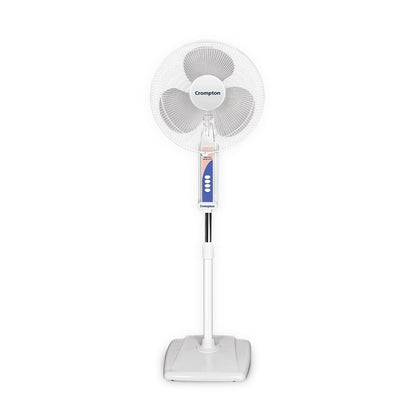 Crompton Wave Plus 400 mm High Speed Pedestal Fan | Adjustable Height | Smooth Oscillation | Superior Air Delivery | 2 Year Warranty | White