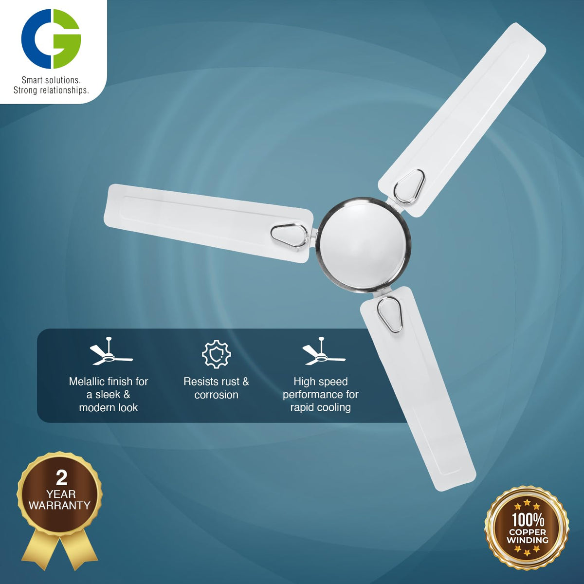 CG Hansair 1200 mm Decorative High Speed Ceiling Fan-4